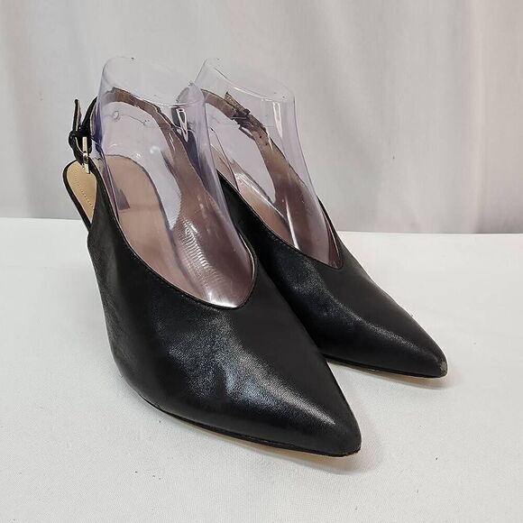 Tahari Size 9 Women's Black Leather Pointy Toe 4" Heel K - Picture 1 of 10